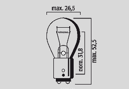 GLDLAMPA 21/5W 6V BAY15d, 10-pack